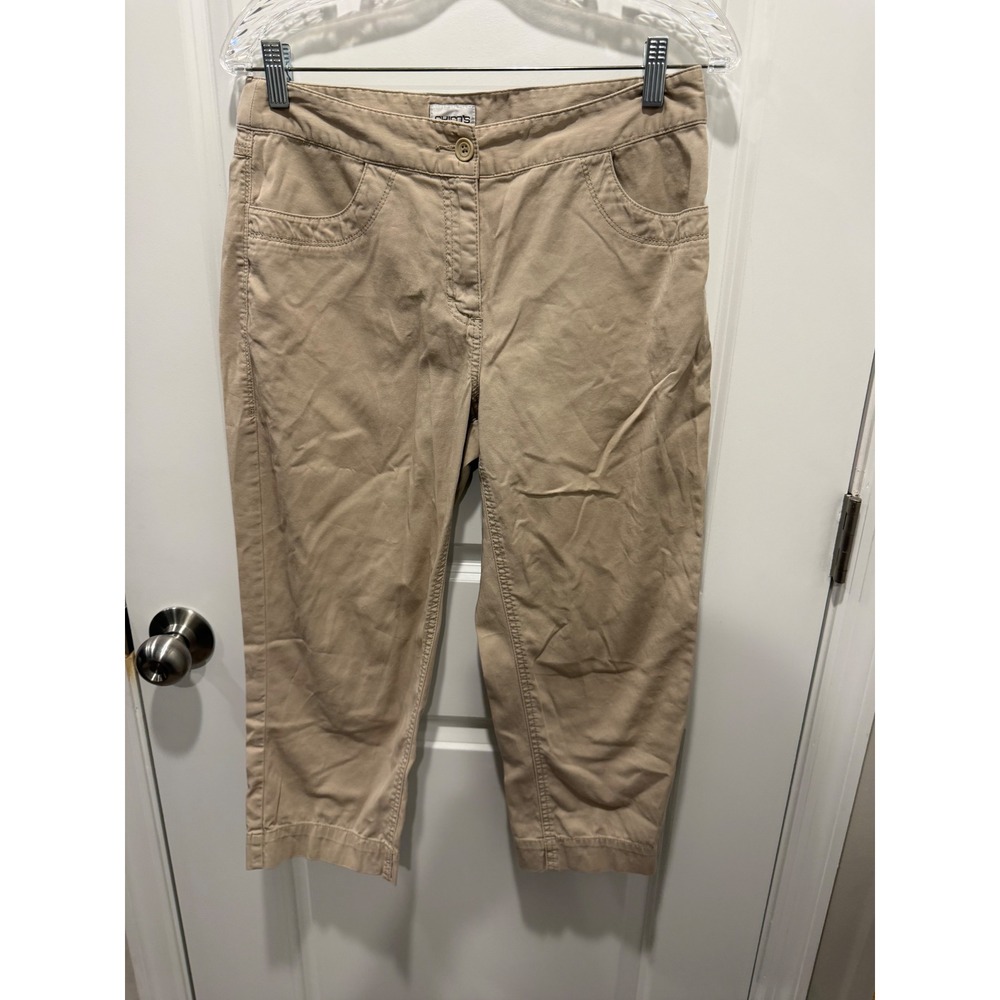 Chico's Women Cropped Pants Cotton Stretch Khaki Size 0